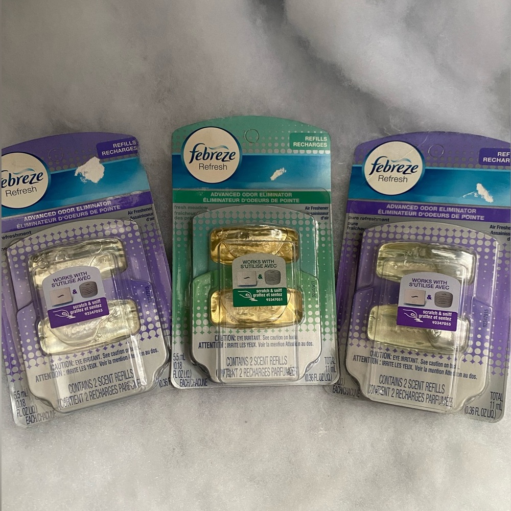 Febreze Set & Refresh Odor Eliminator Refill Cartridges- 3 packs of 2